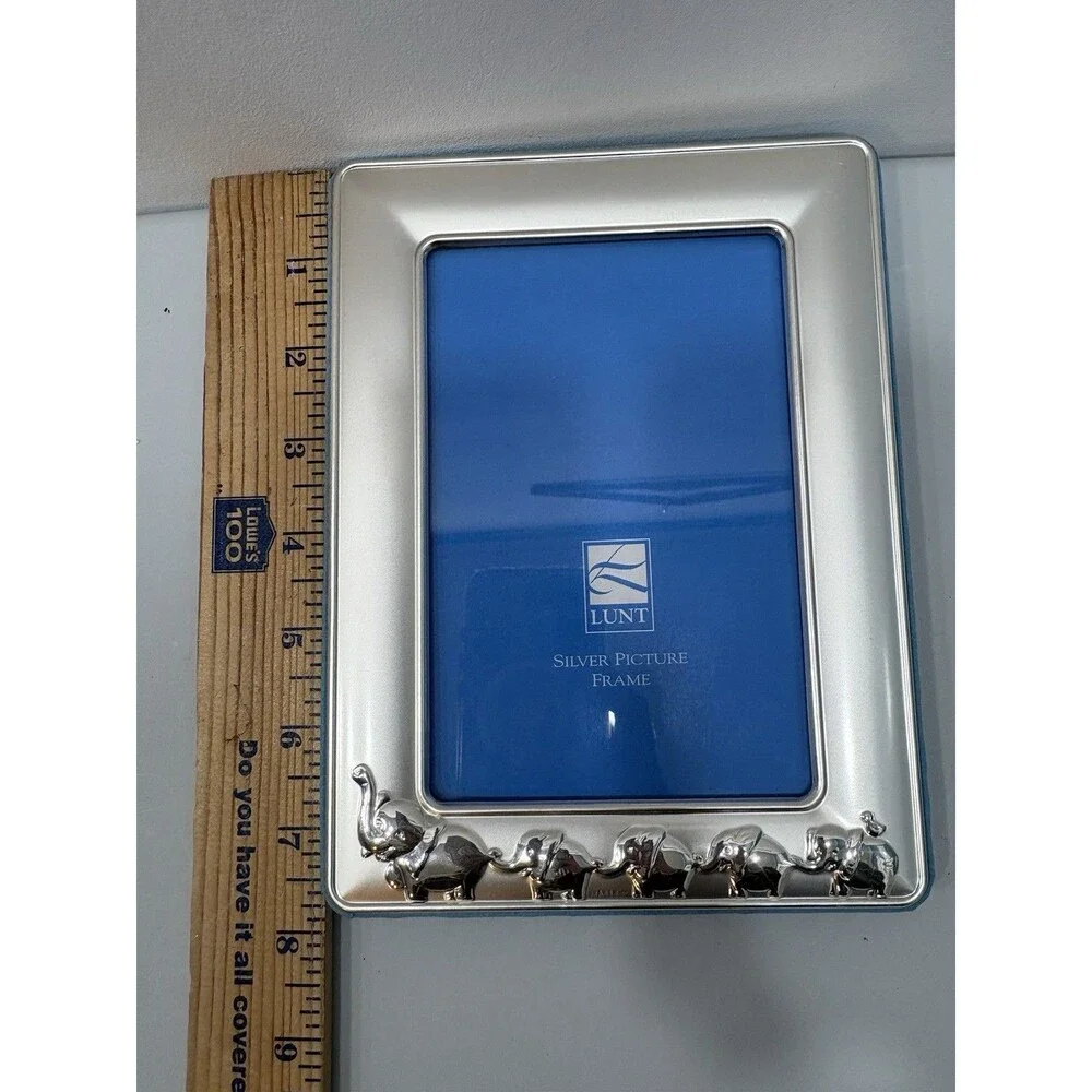 LUNT Silver Baby Elephant Line Photo Frame 4x6 Photo Frame With Box Baby Shower